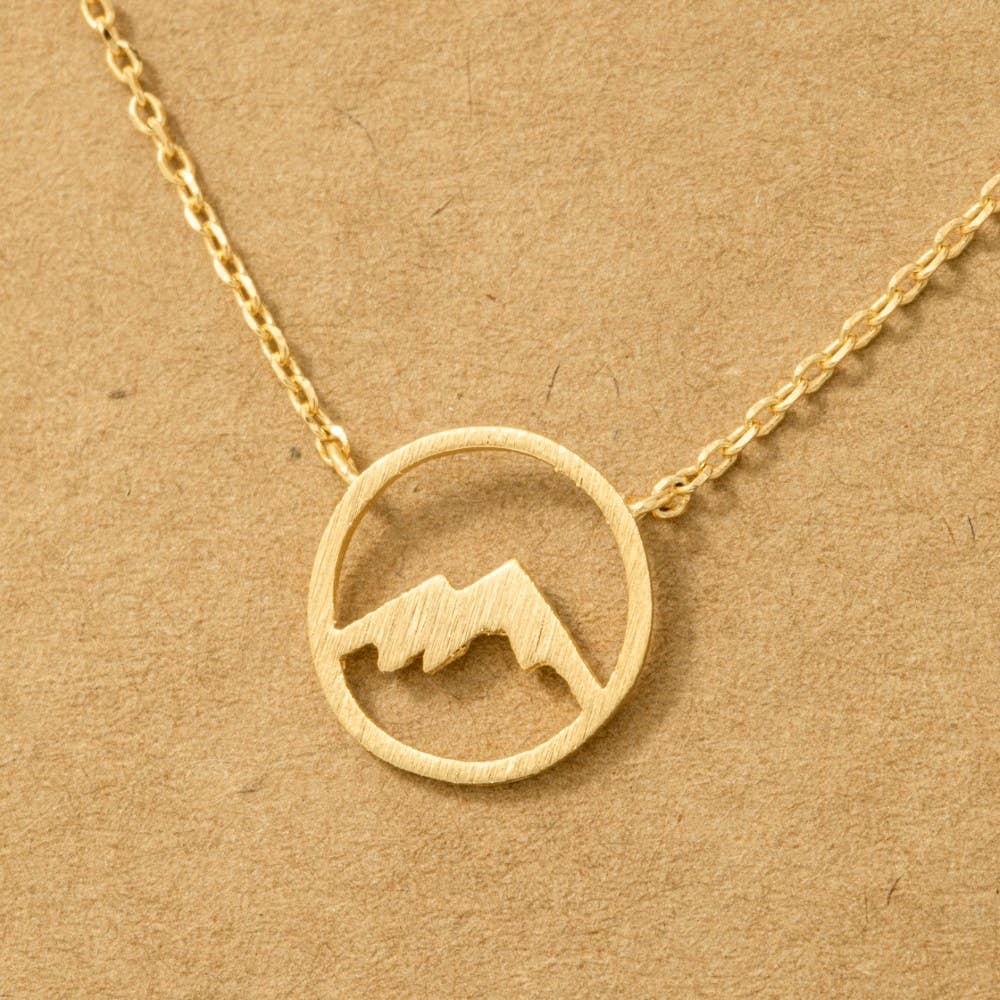 18K Gold Dipped Mountain Range Pendant Necklace