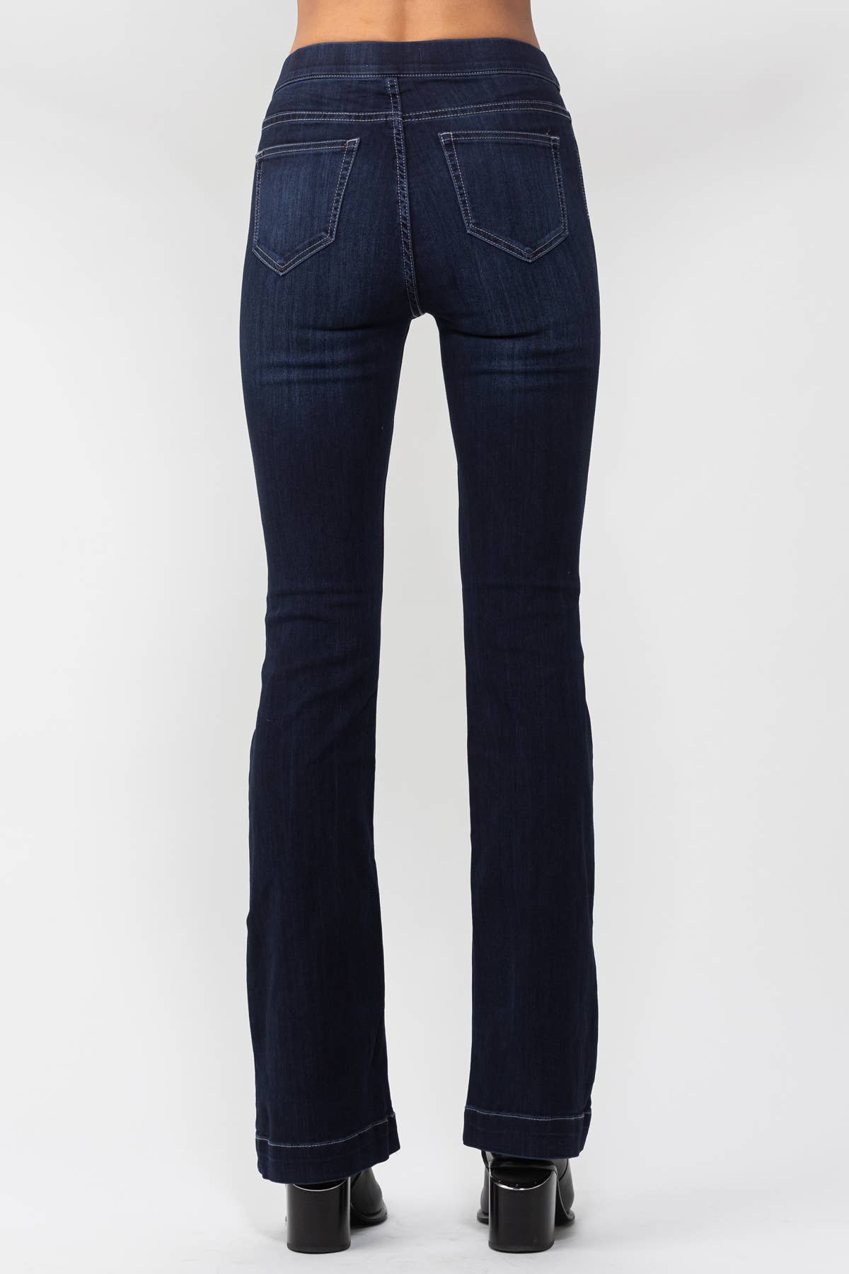 Jelly Brand Indigo Pull On Boot Cut Flare: Dark Denin