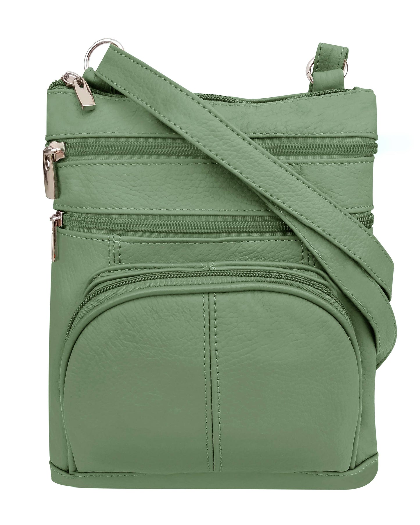Cowhide Leather Crossbody With Phone Pocket: Brown
