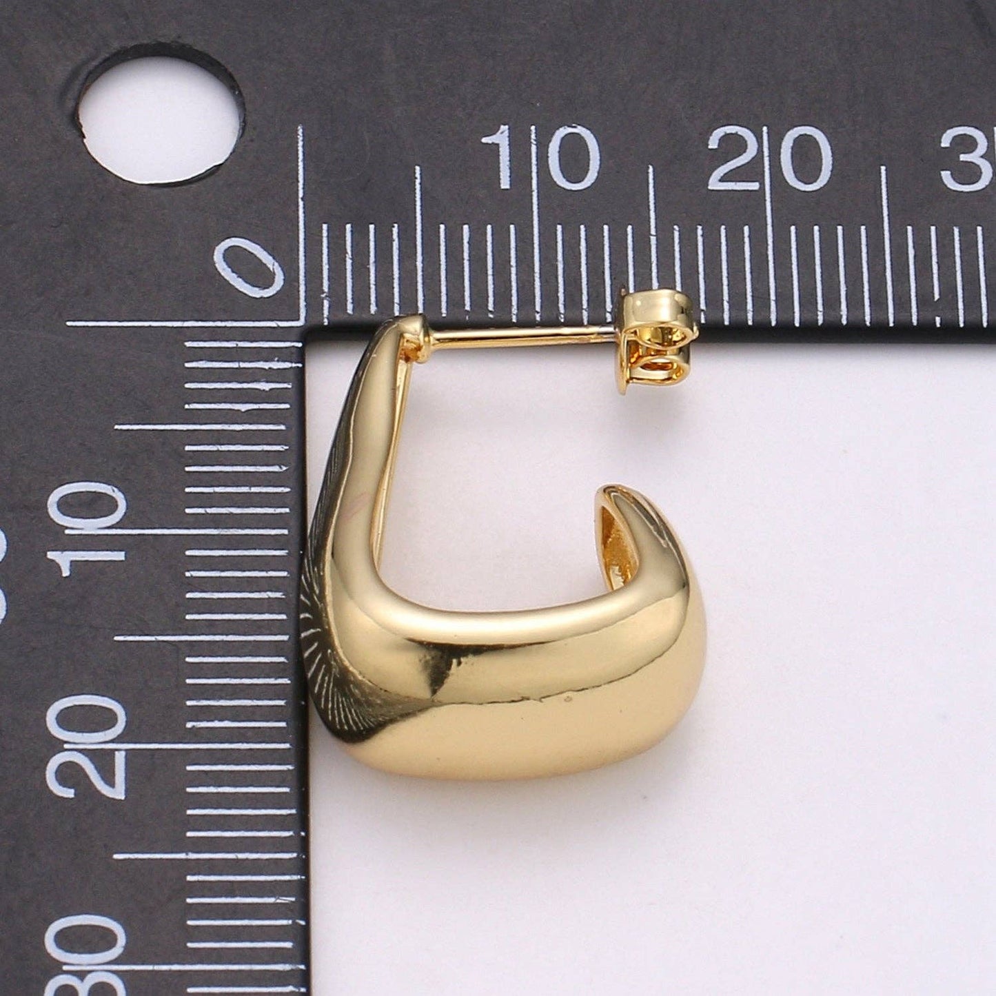 14k Gold Filled Thick Chunky L Shaped gold hoops Earrings
