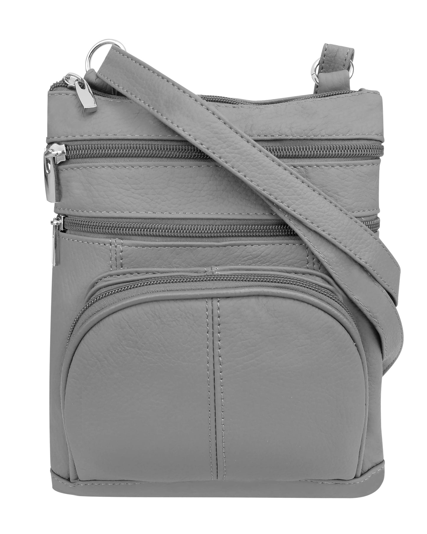 Cowhide Leather Crossbody With Phone Pocket: Brown
