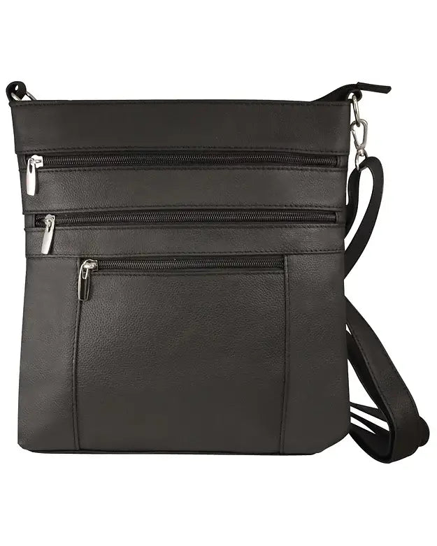 Genuine Cowhide Leather Crossbody: Brown