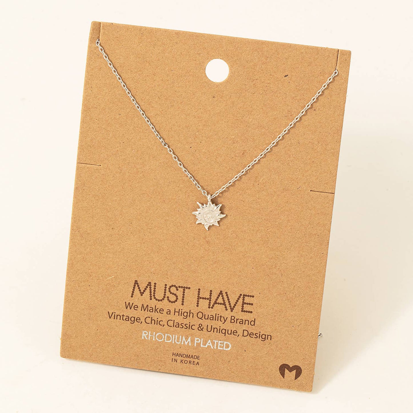 Mini Sun Pendant Necklace: G