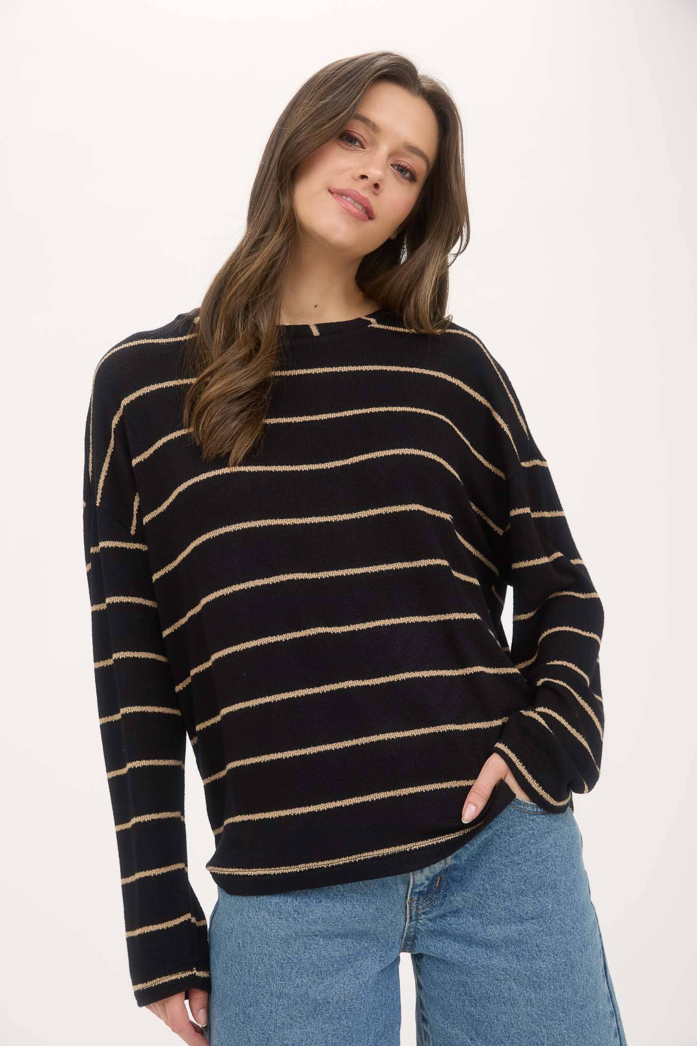 Lexi Drop Shoulder Lightweight Knit Sweater
