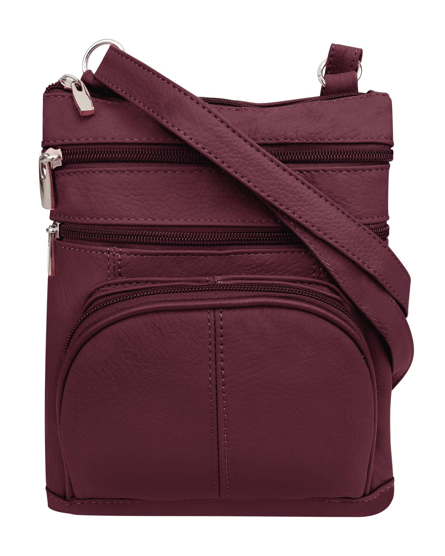 Cowhide Leather Crossbody With Phone Pocket: Cream