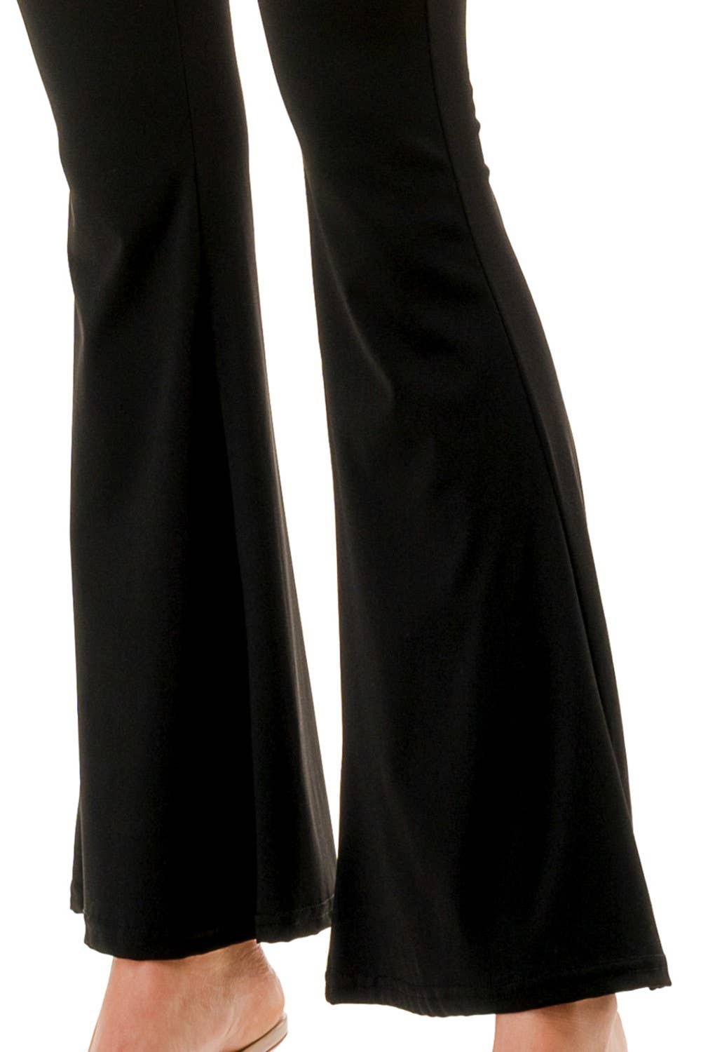 Wide Waist Black Yoga Flare Pants
