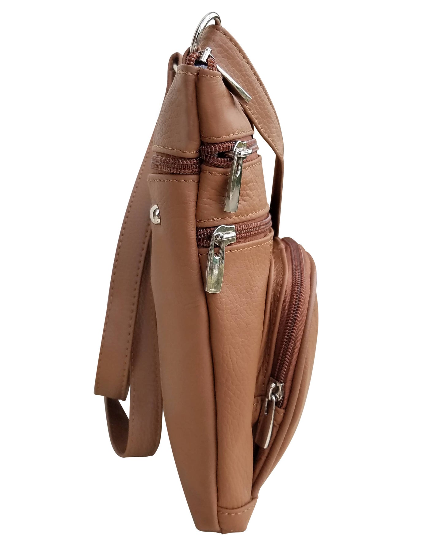 Cowhide Leather Crossbody With Phone Pocket: Cream