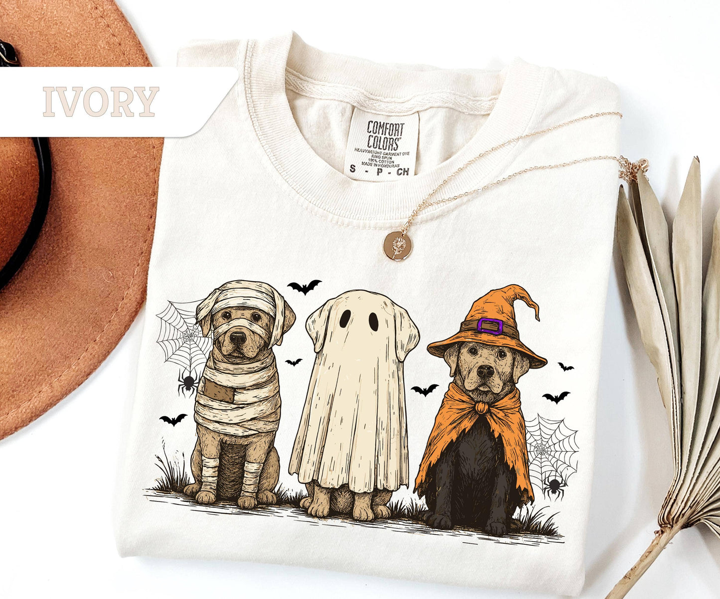 Comfort Colors Halloween Dog Shirt, Halloween Tee, Dog Lover: Ivory / 2XL