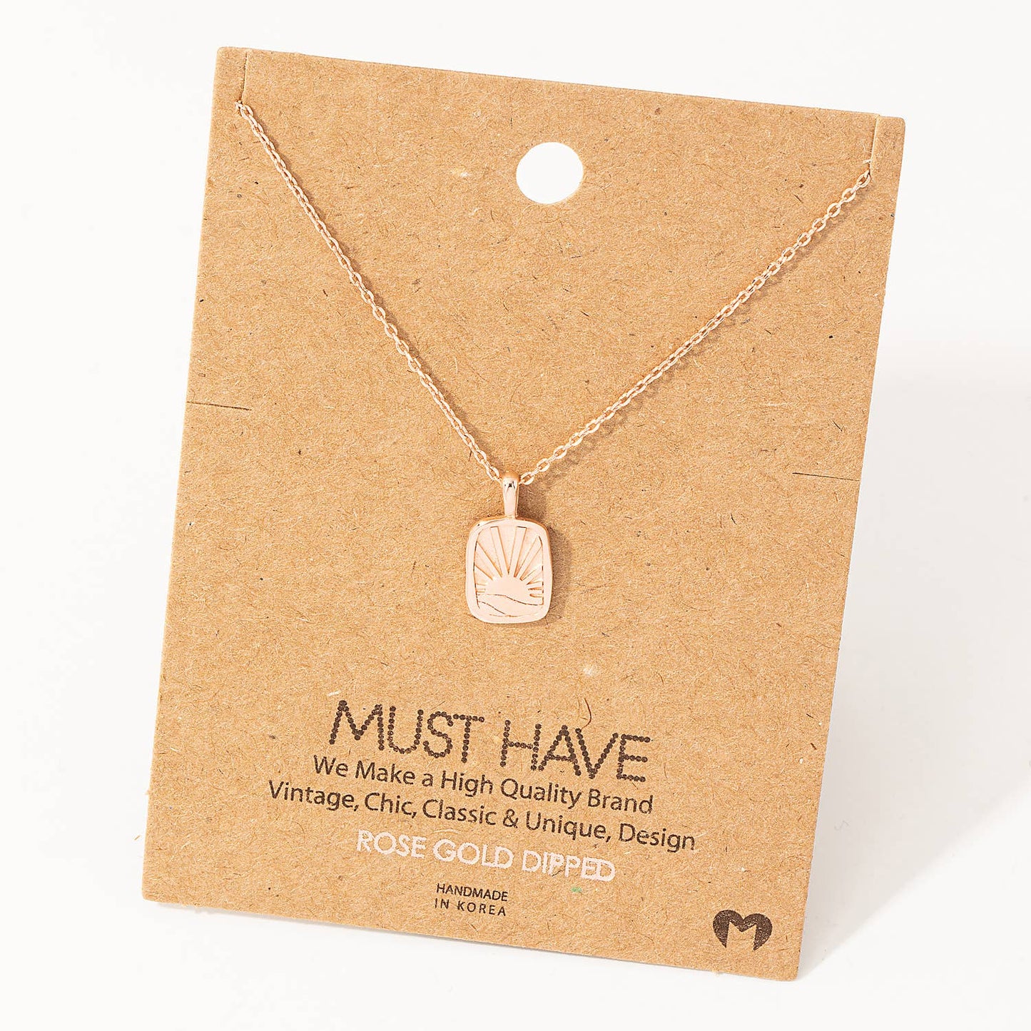 Sun Rise Pendant Necklace: G