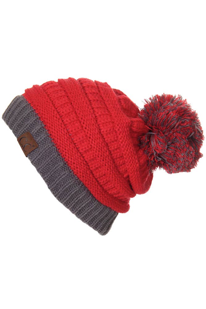 C.C Team College Color Game Day Beanie: 14. Maroon/Gold