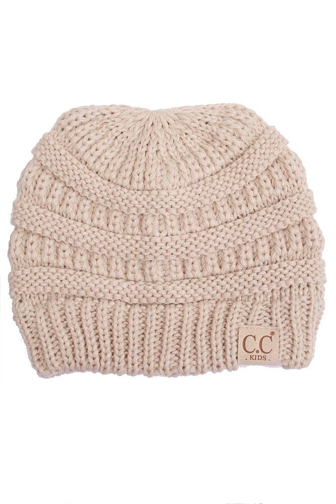 C.C Kids Solid Classic Knit Beanie: Black