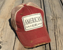 Load image into Gallery viewer, American Girl Distressed Trucker Hat Baseball Cap
