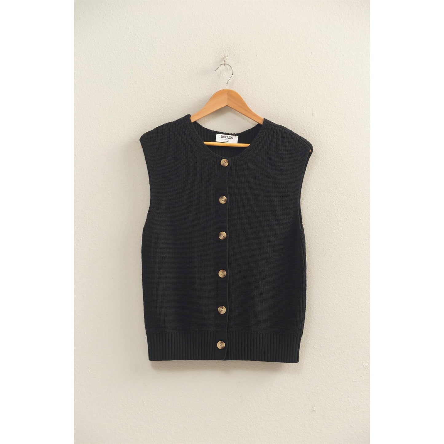Kayleigh Sleeveless Button-Up Ribbed Vest