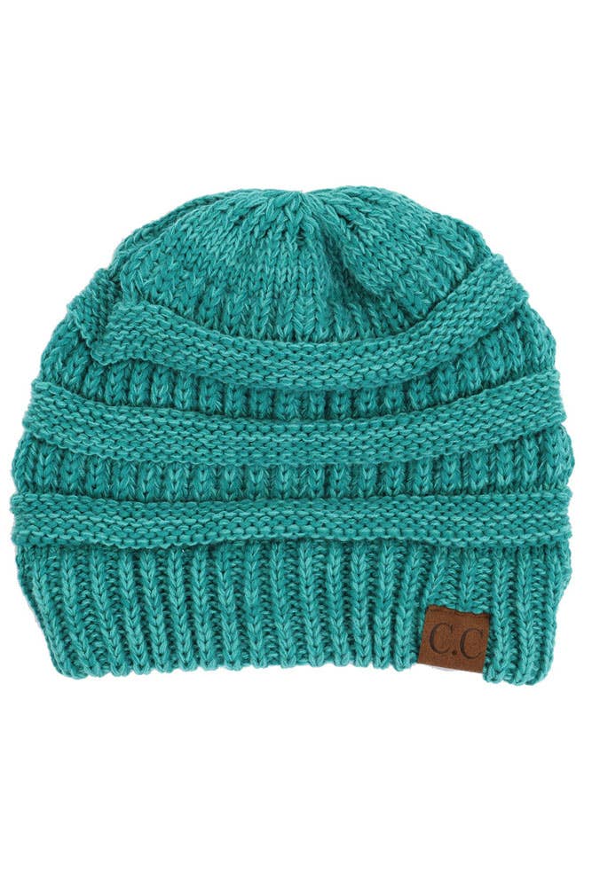 C.C Two Tone Color Knit Beanie: 005