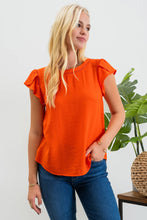 Load image into Gallery viewer, Ella Tulip Sleeve Top - Tomato Red
