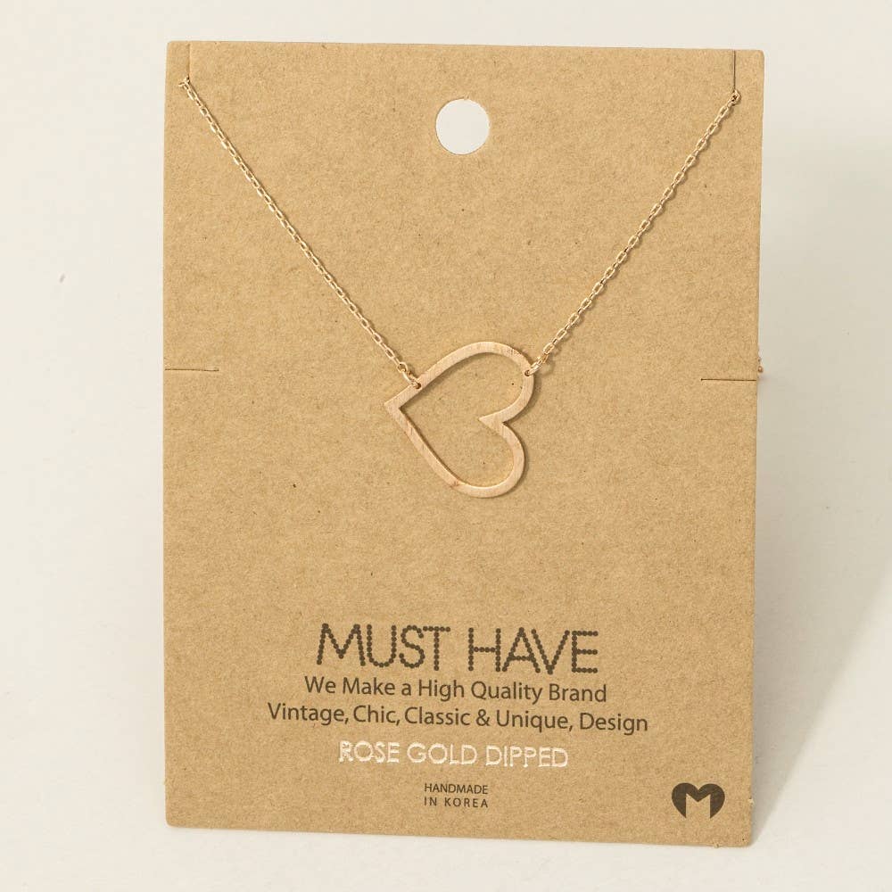 Heart Cutout Pendant Necklace: G
