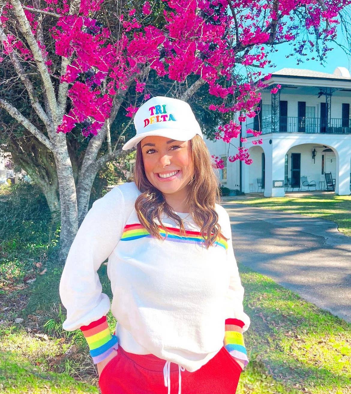 Izzy Puff Sleeve Rainbow Sweater