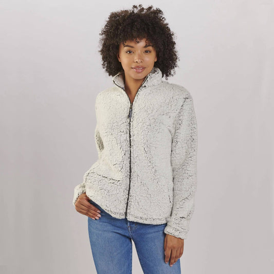 Josie Full Zip Sherpa Jacket: Frosty Grey
