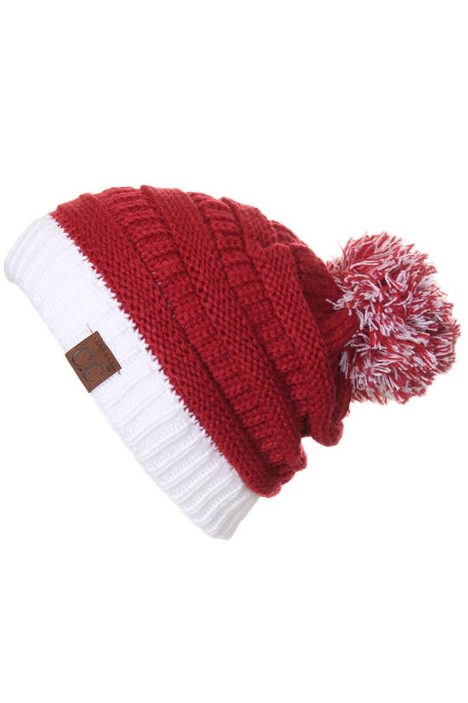 C.C Team College Color Game Day Beanie: 14. Maroon/Gold