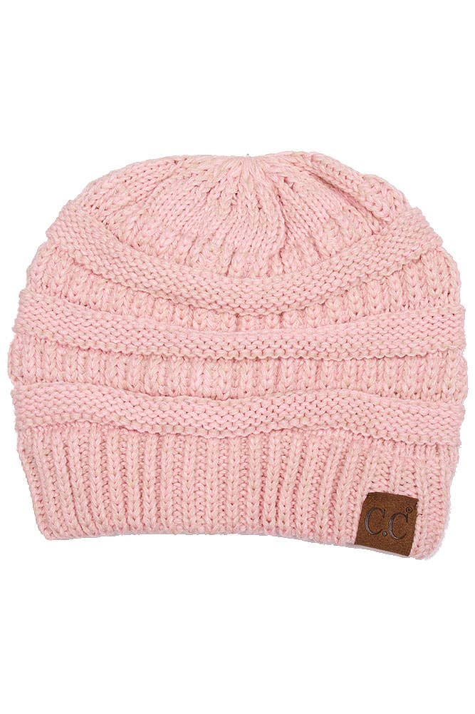 C.C Two Tone Color Knit Beanie: 005