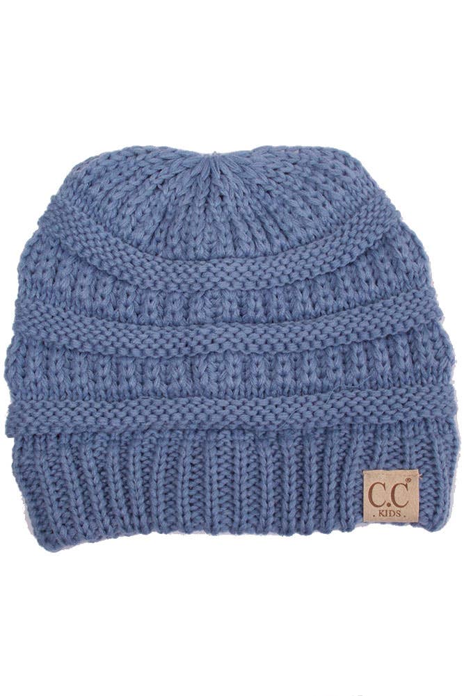 C.C Kids Solid Classic Knit Beanie: Beige
