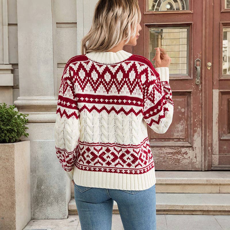 Aspen Winter Retro Cable Knit Sweater