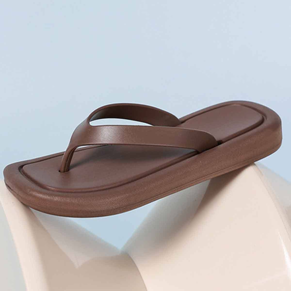 CASUAL FLIP-FLOPS BEACH SLIPPERS_CWSHS0699: Black / (7.5) 1