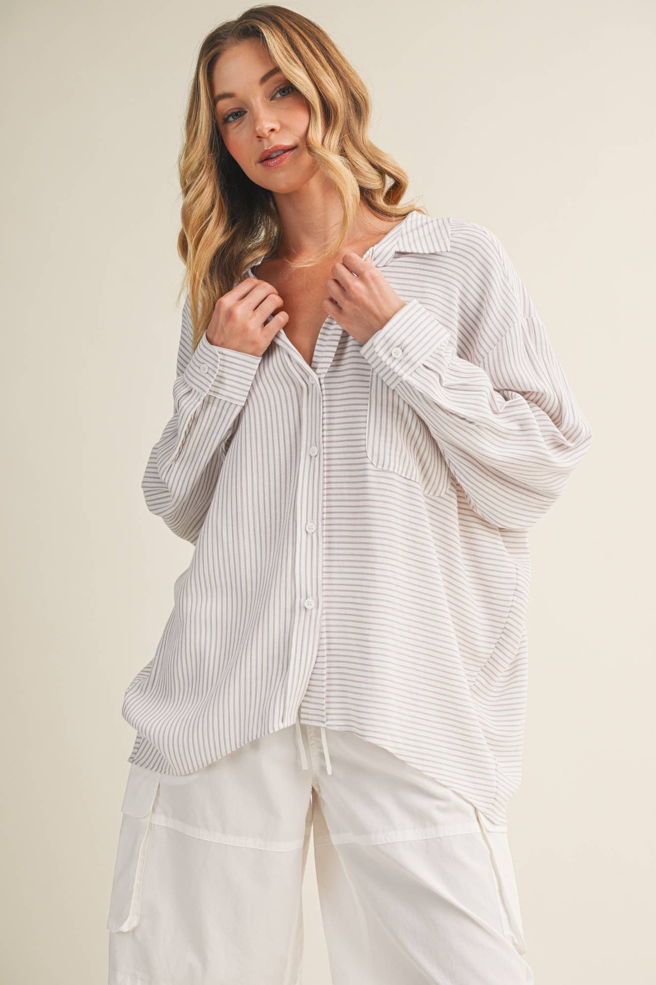 Sayla Striped Button Down