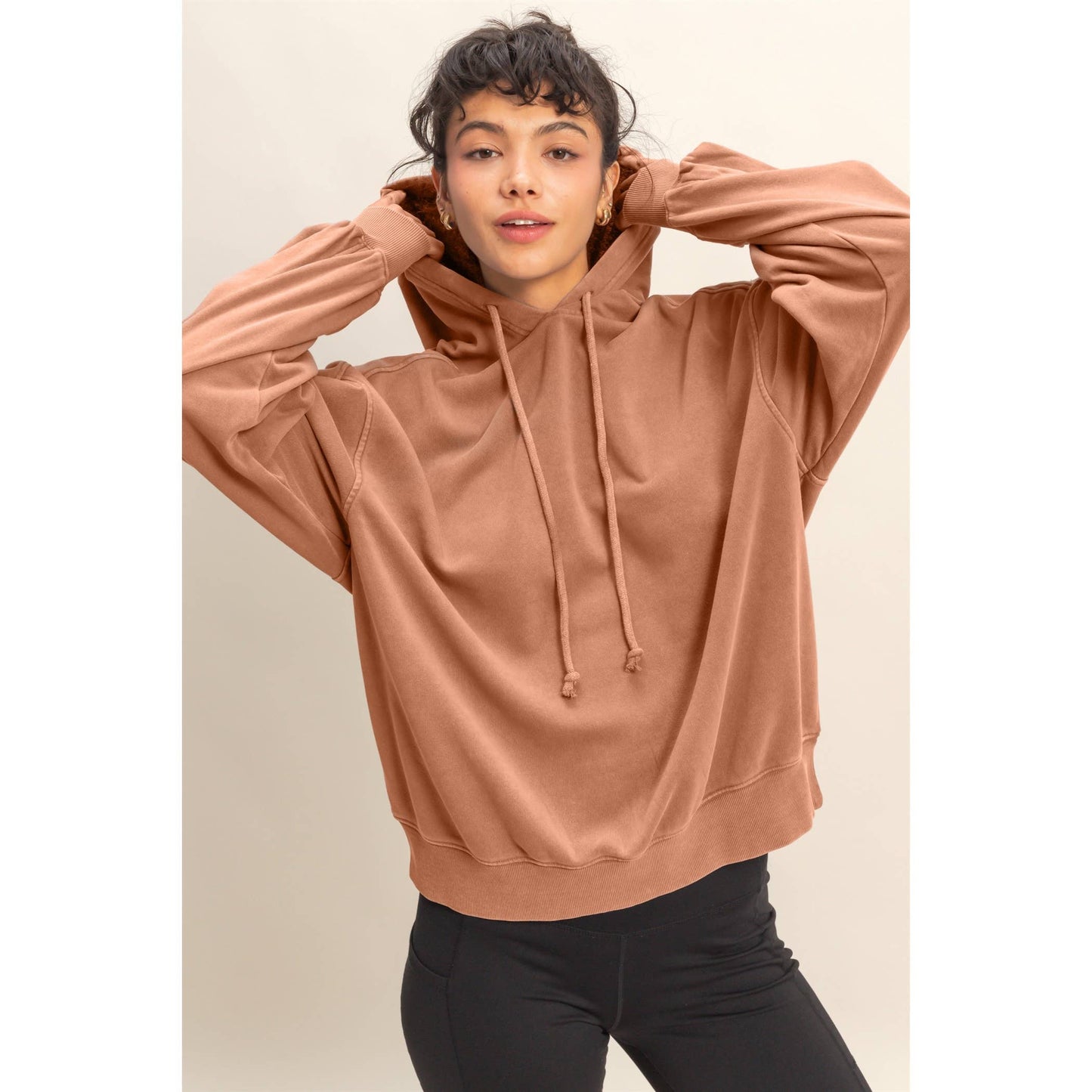 Miriam Mineral Washed Hoodie - Chestnut