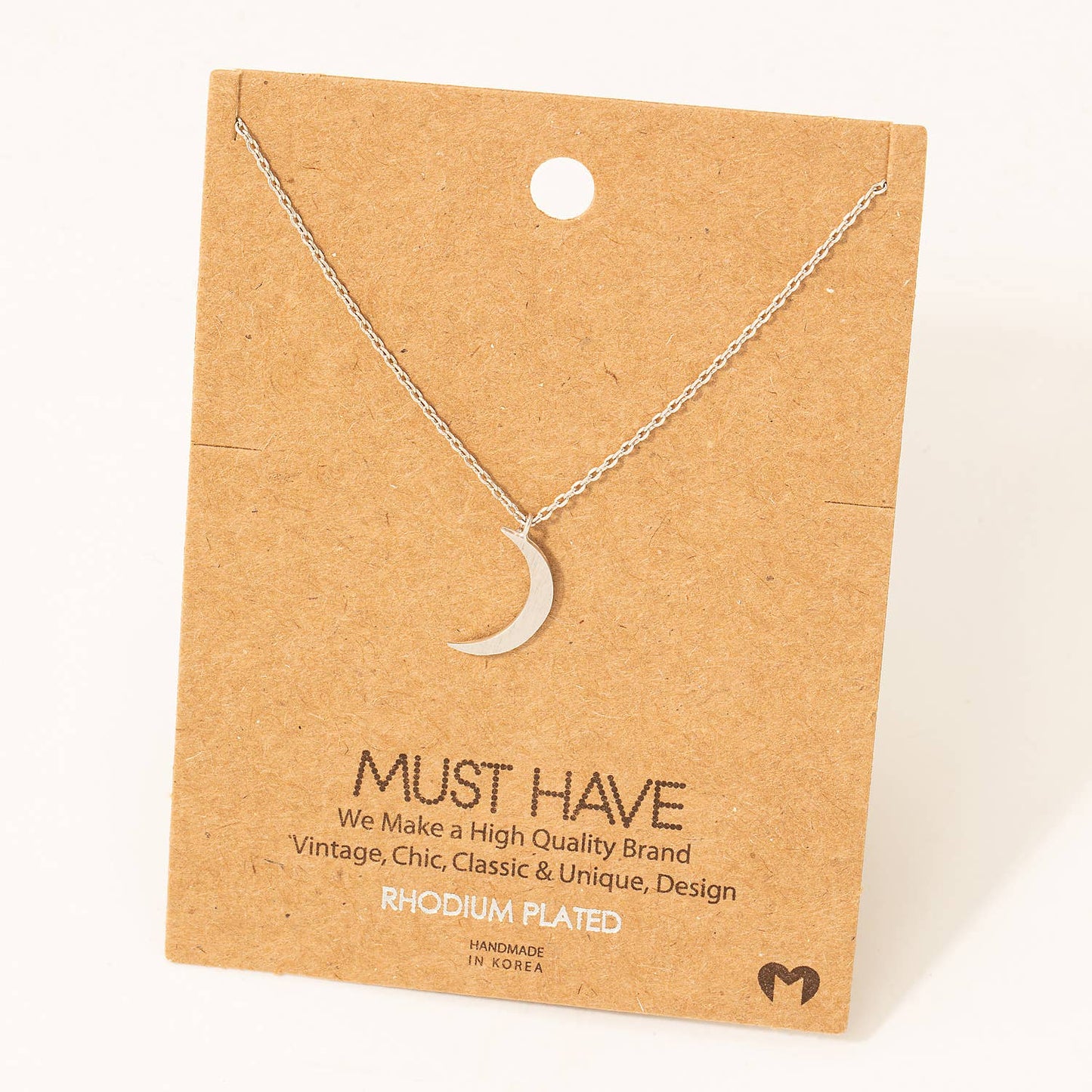 Moon Crescent Pendant Necklace: G