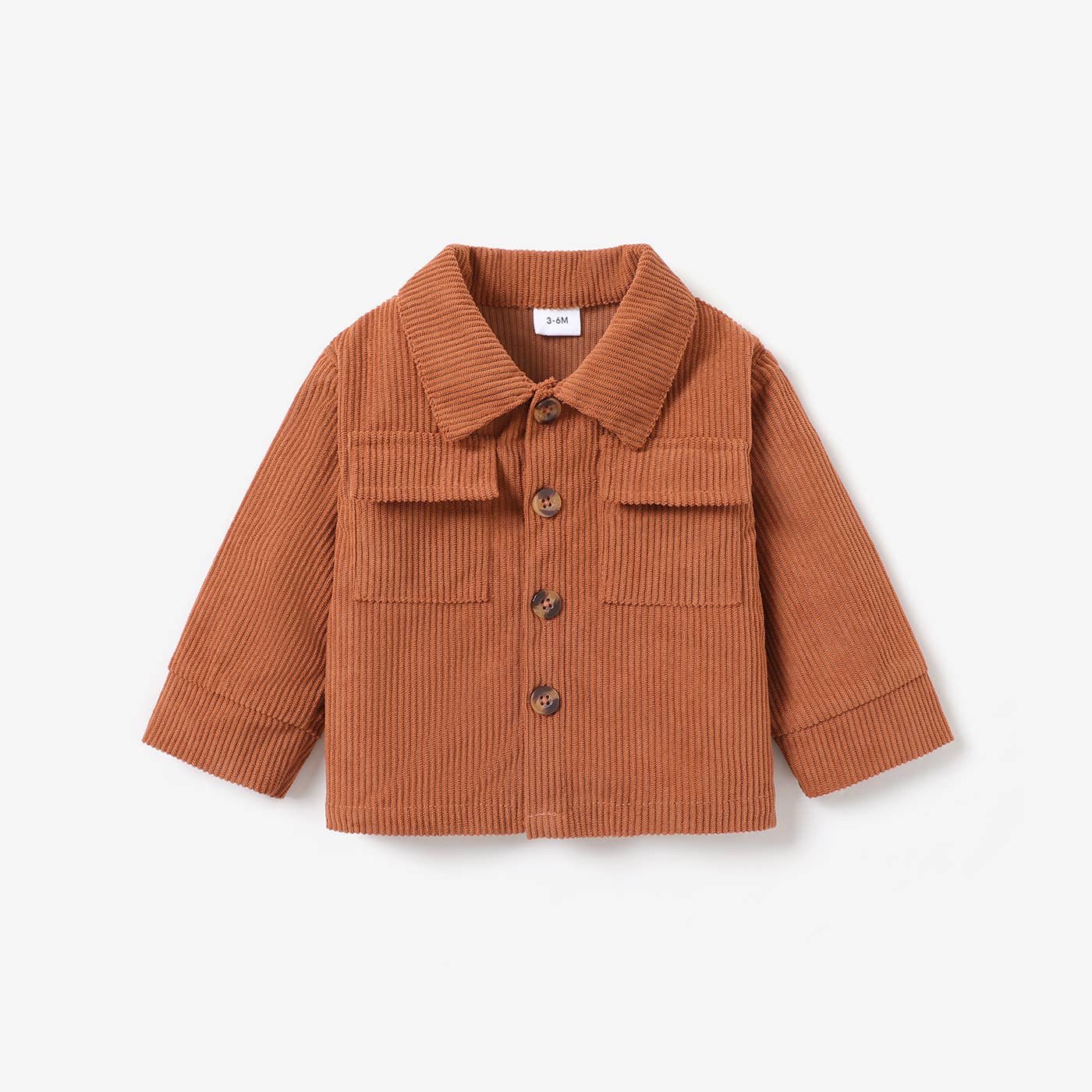 Baby Girl/Boy Classic Solid Color Long Sleeve Coat: Brown / 9-12 Months