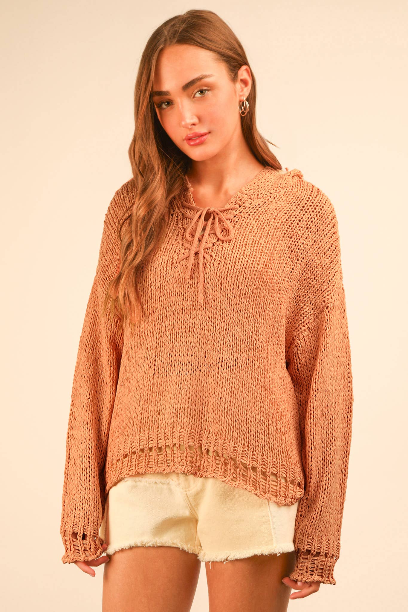 Georgia Oversized Summer Knit Sweater Hoodie Top