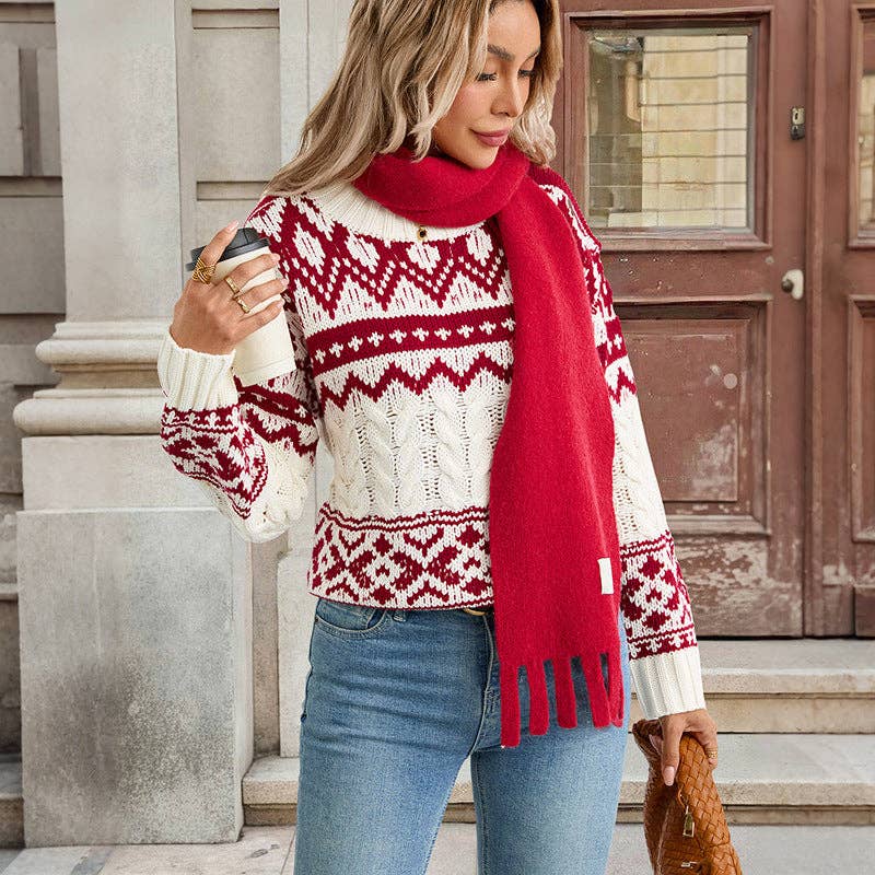 Aspen Winter Retro Cable Knit Sweater
