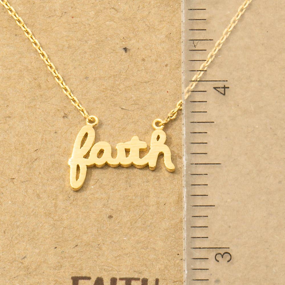 Handwritten Faith Pendant Necklace