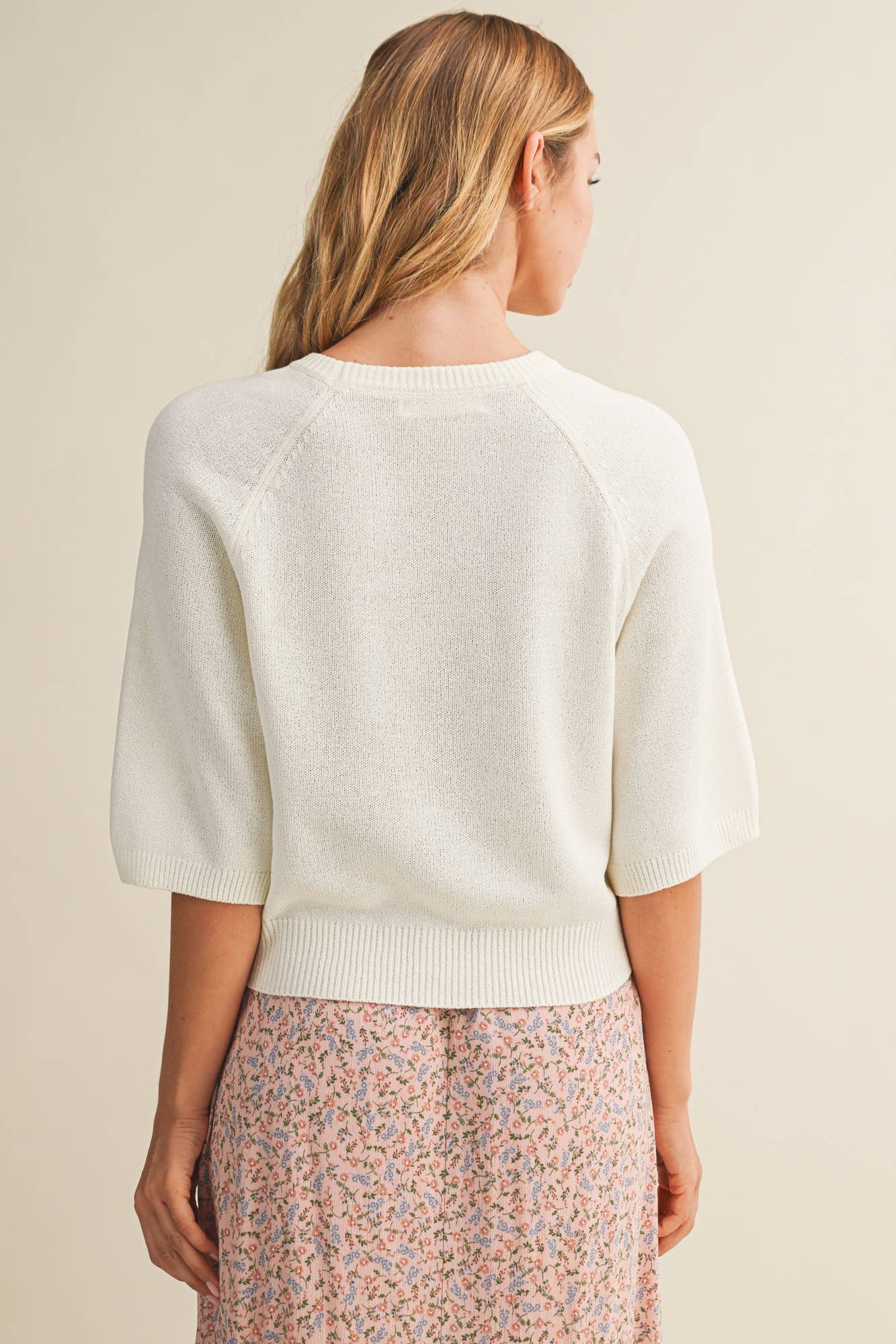 Regan Raglan Sweater: Cream
