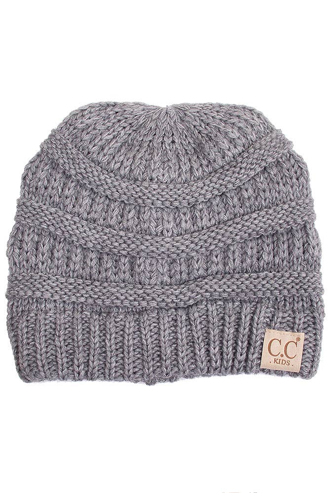 C.C Kids Solid Classic Knit Beanie: Beige