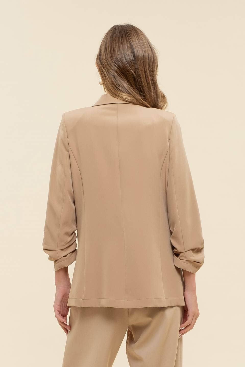 Madison 3/4 Ruched Sleeve Blazer