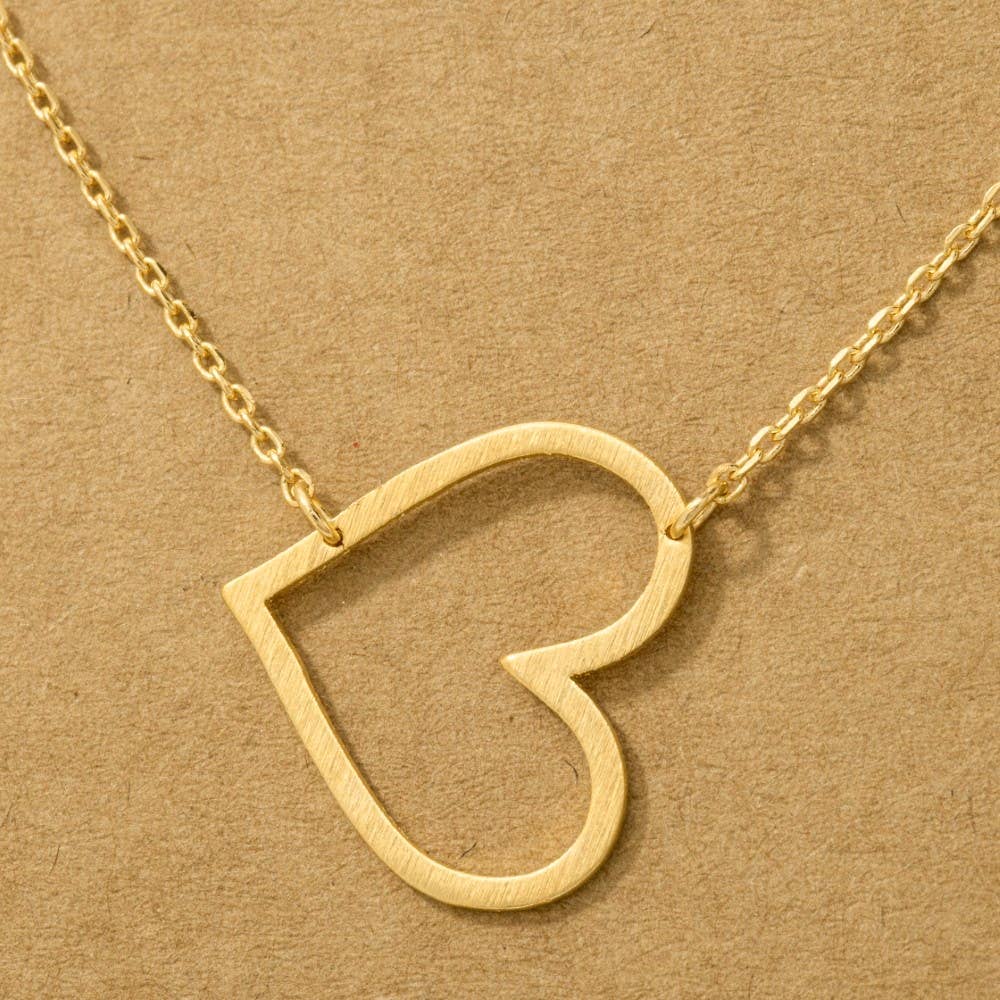Heart Cutout Pendant Necklace: G