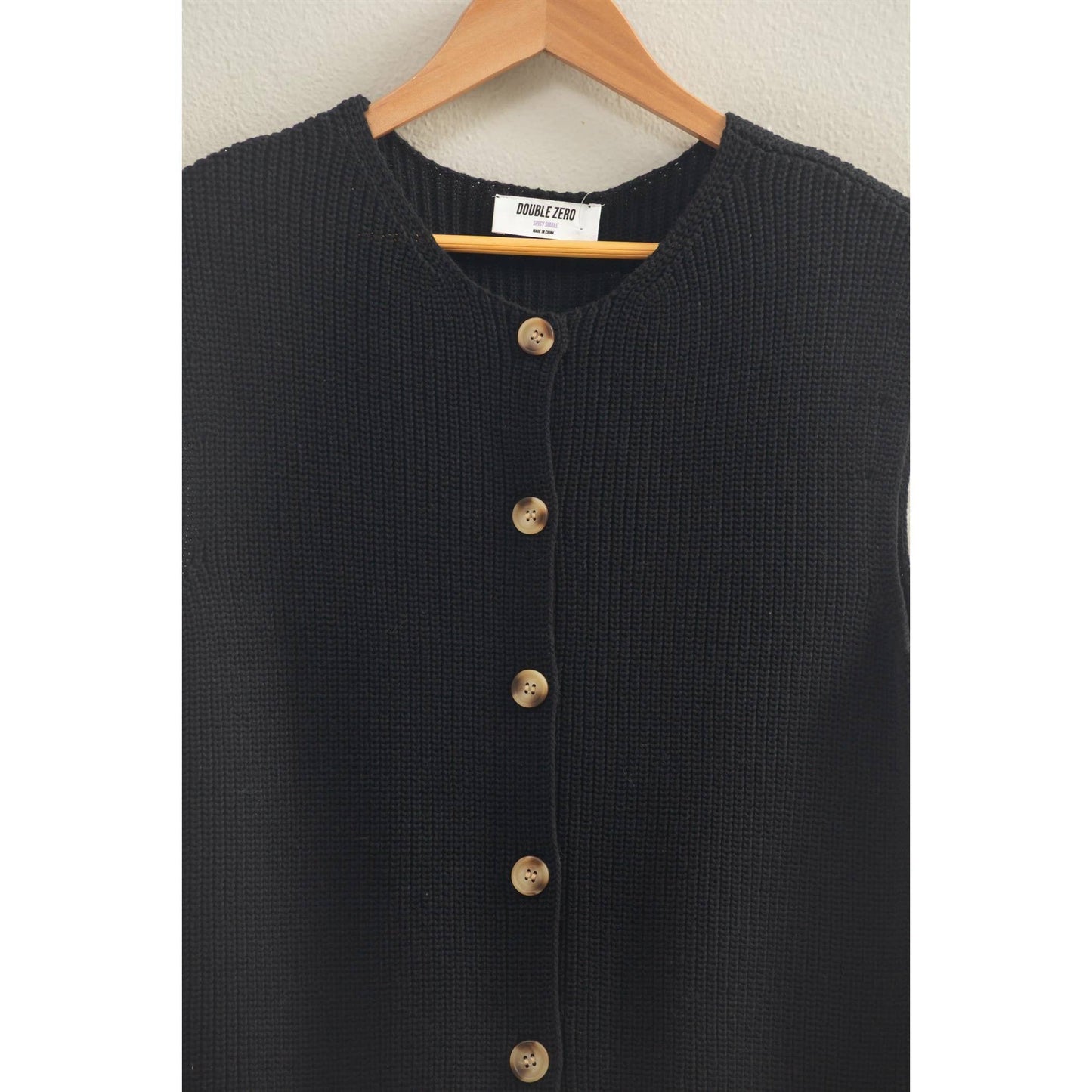Kayleigh Sleeveless Button-Up Ribbed Vest