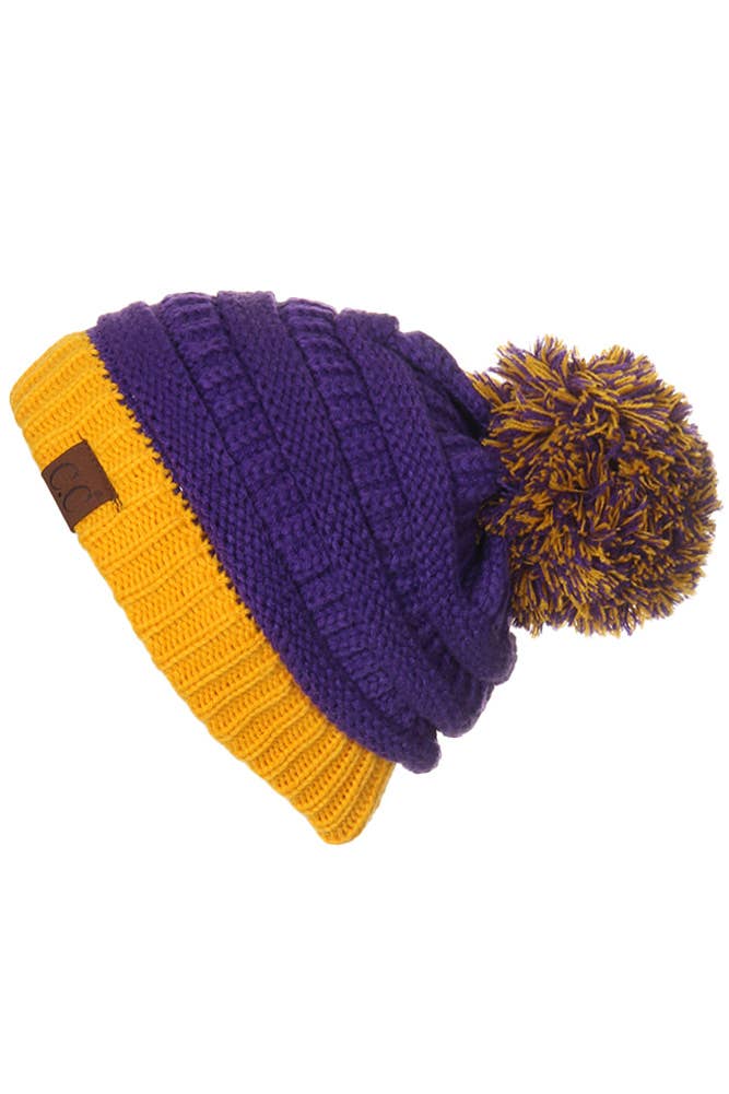 C.C Team College Color Game Day Beanie: 14. Maroon/Gold