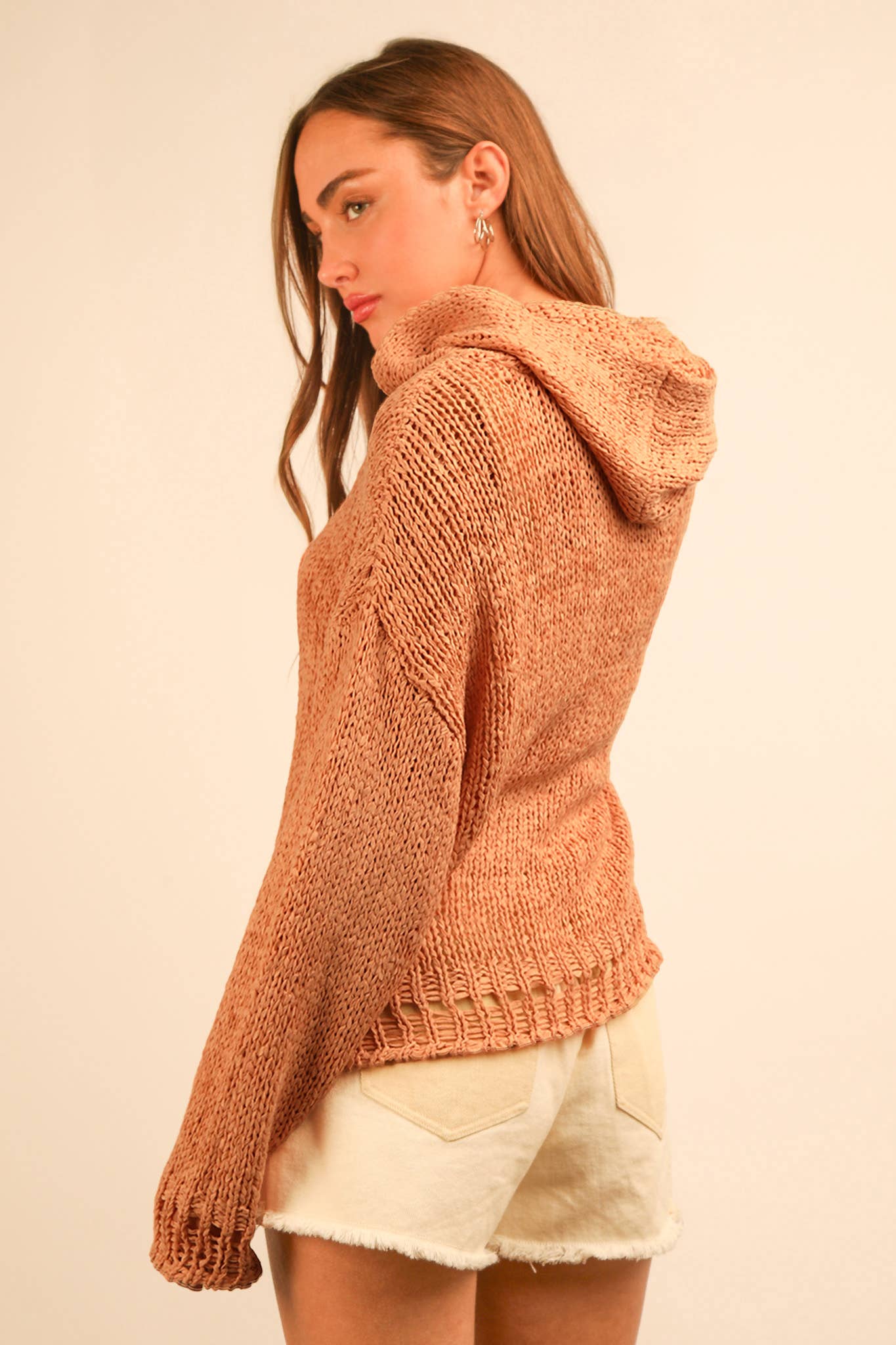 Georgia Oversized Summer Knit Sweater Hoodie Top