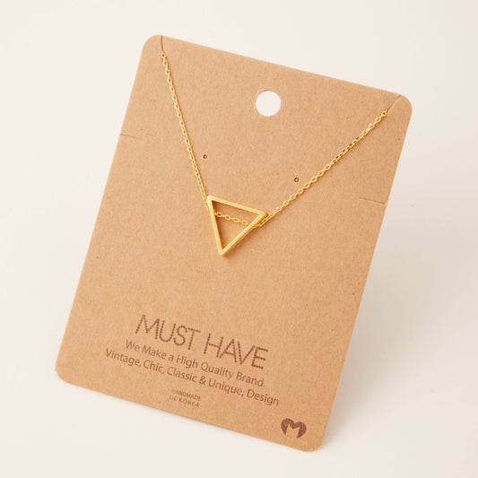 Triangle Cut Out Pendant Necklace