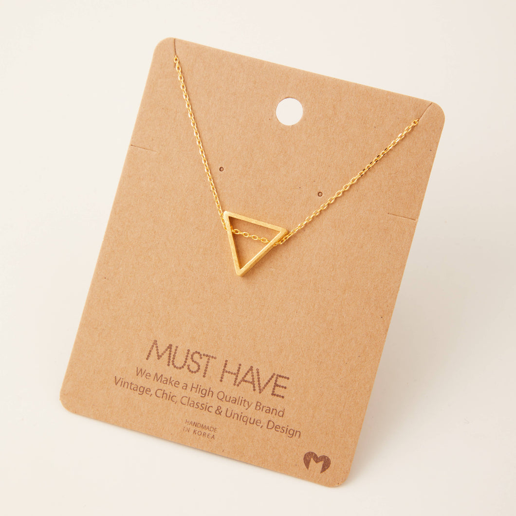 Triangle Cut Out Pendant Necklace