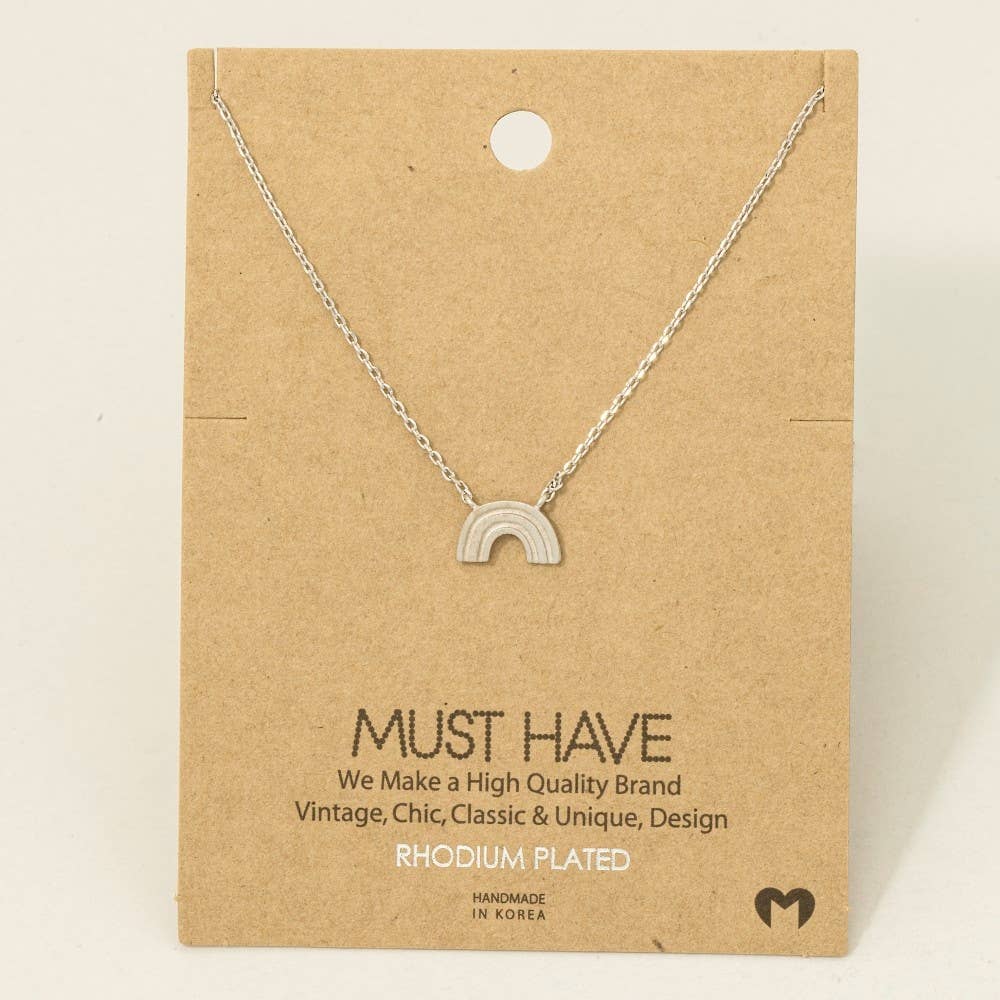 Gold Dipped Mini Metallic Rainbow Pendant Necklace: G