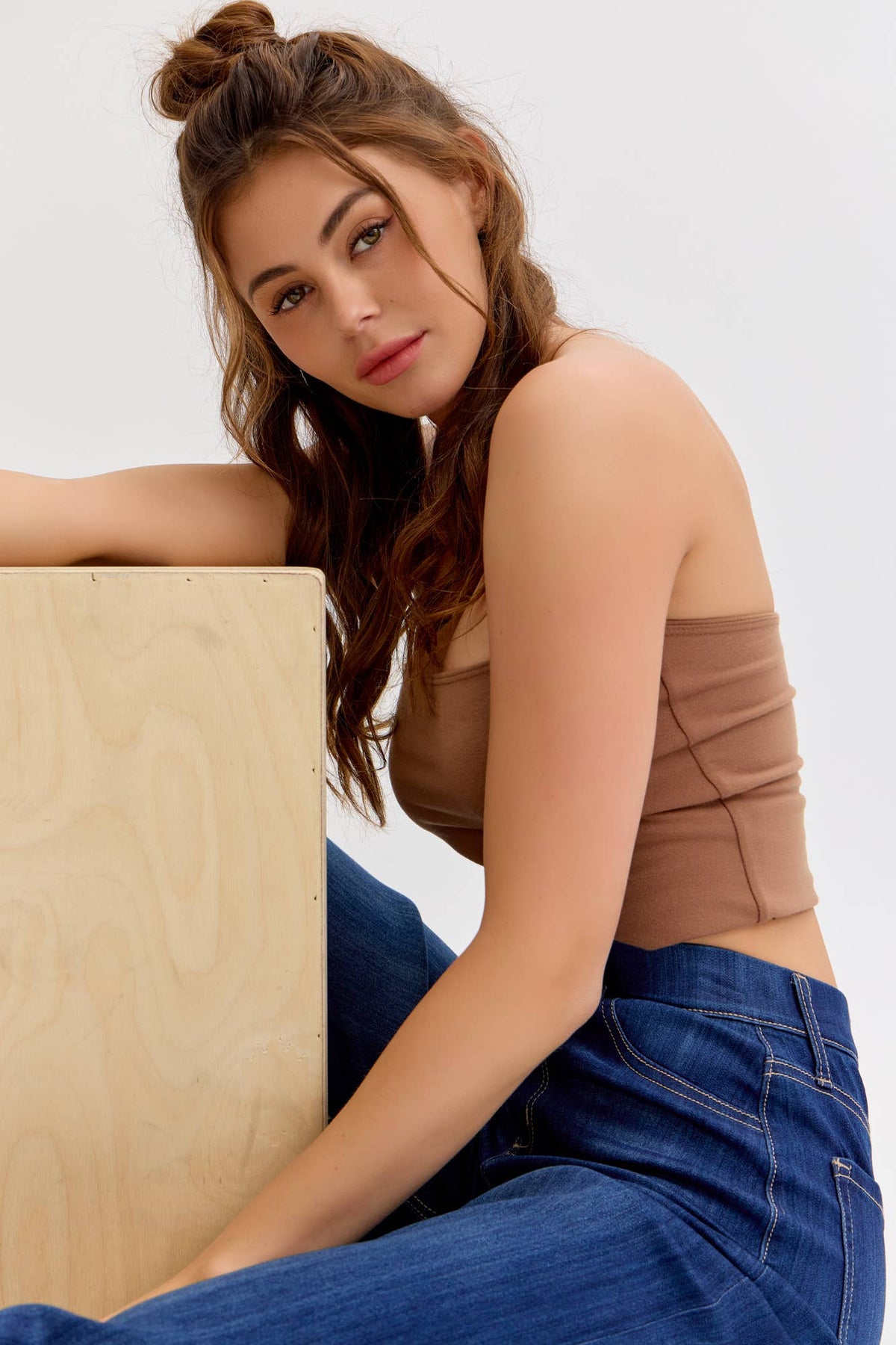Cello Brand High Rise Pull-On Wide Leg Denim - Dark Wash