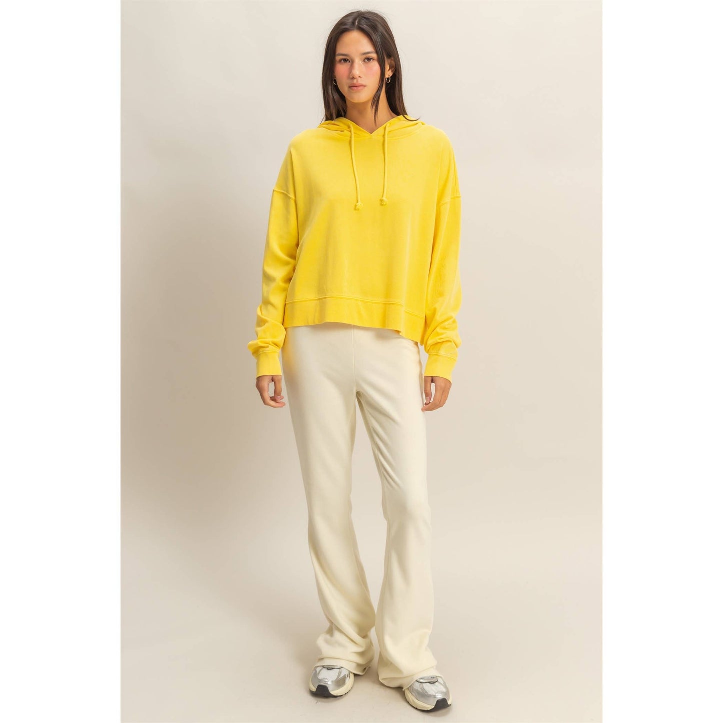 Bridgette Lightweight French Terry Hoodie - Banana