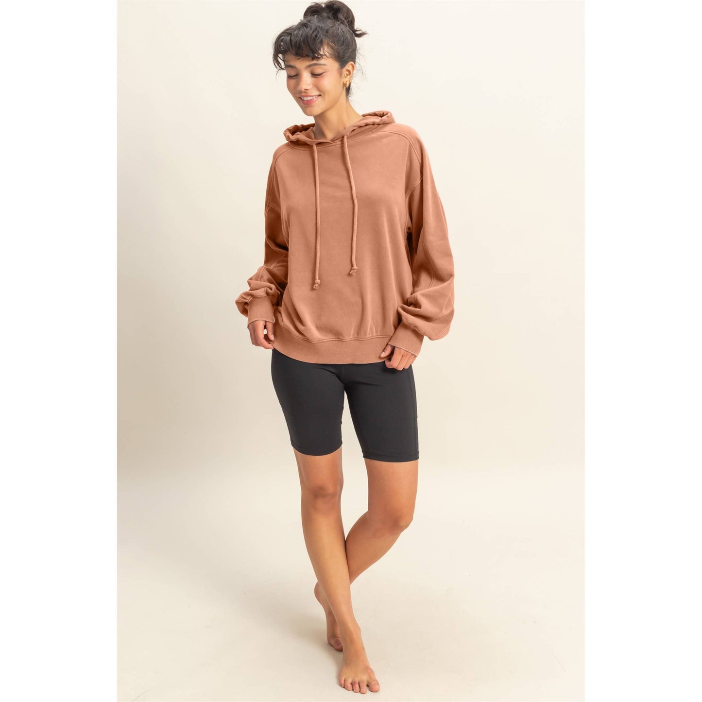 Miriam Mineral Washed Hoodie - Chestnut