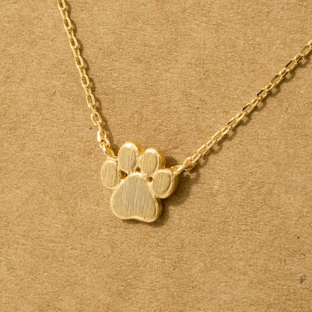 Mini Paw Print Charm Necklace: G