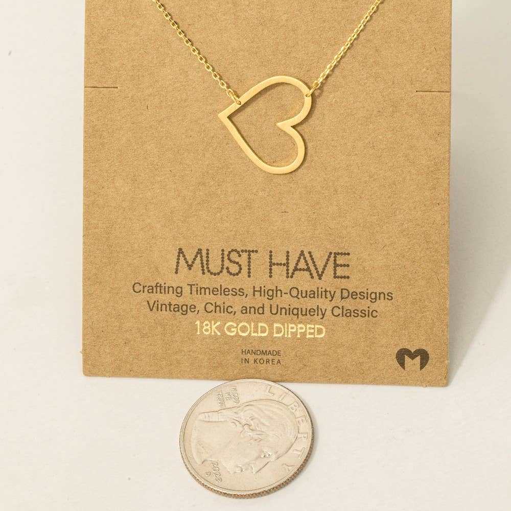 Heart Cutout Pendant Necklace: G
