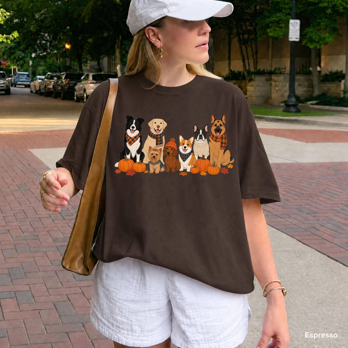 Comfort Colors Autumn Dogs Pumpkins Tee, Pumpkin Season: Ivory / XL